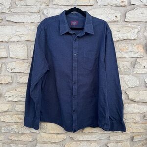 UNTUCKit Navy Casual Button Down Shirt Flannel Chamois